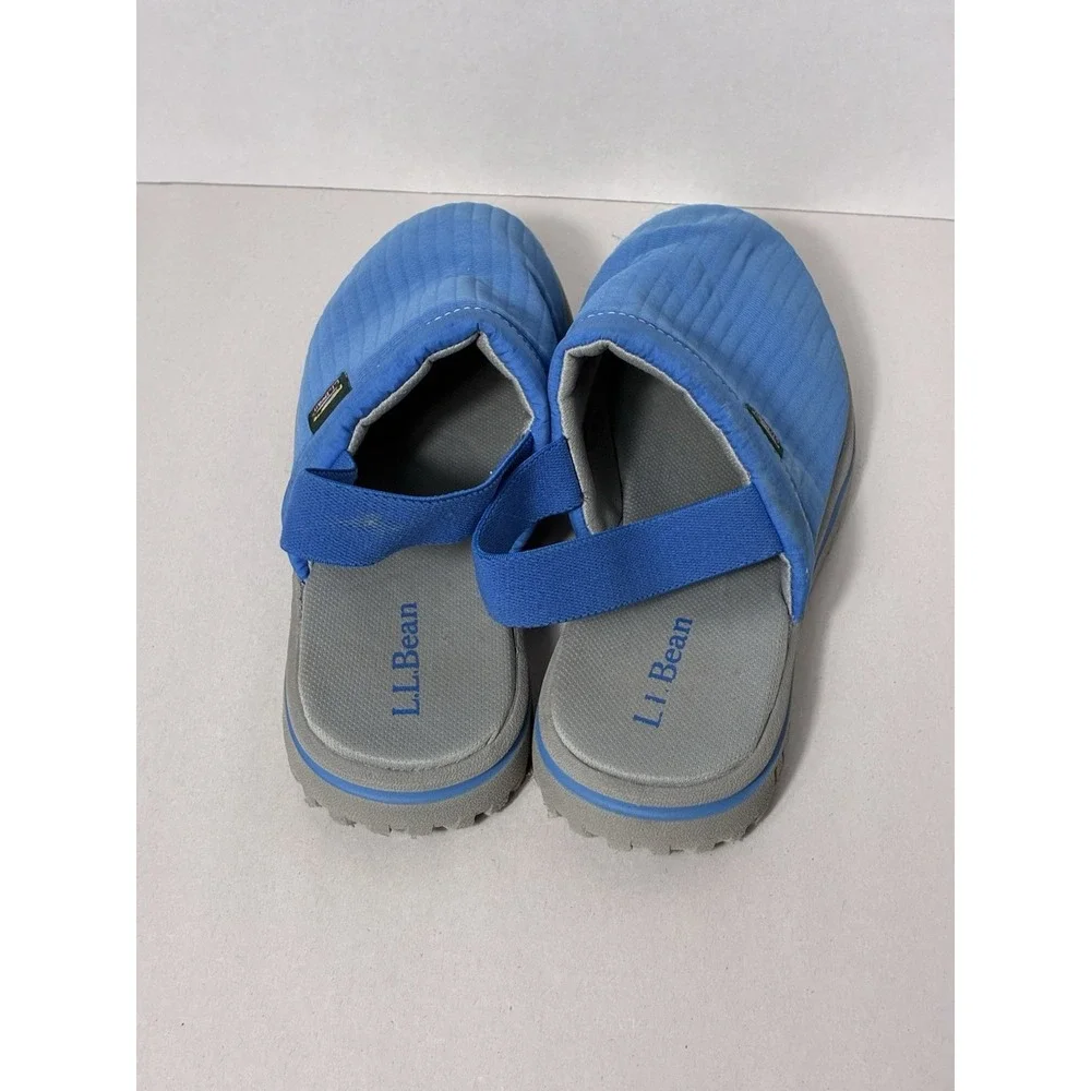 LL Bean Kids Slip On Shoes Sz 1-2 Blue Stretch Back‎ Closed Toe Casual Comfort